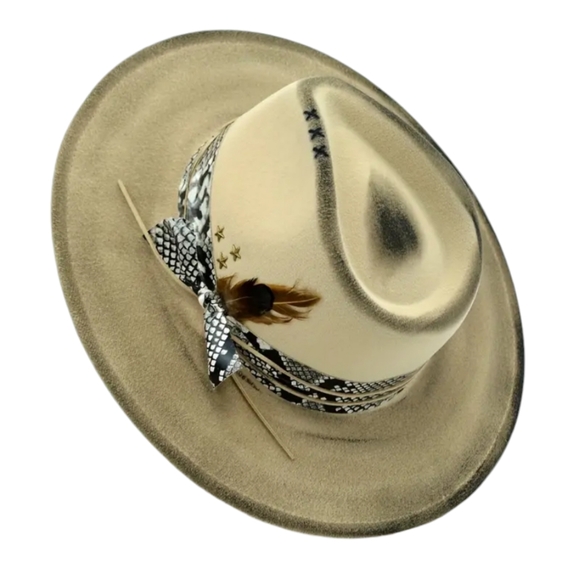 Accessories - Distressed Wide Brim Fedora